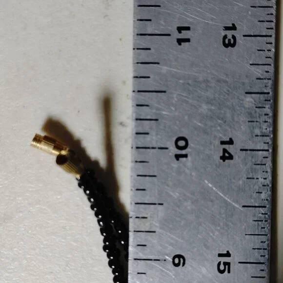 Brown Tan Horn Pendant Necklace Vintage Seed Beaded Strand Barrel Clasp Resin - Picture 7 of 16